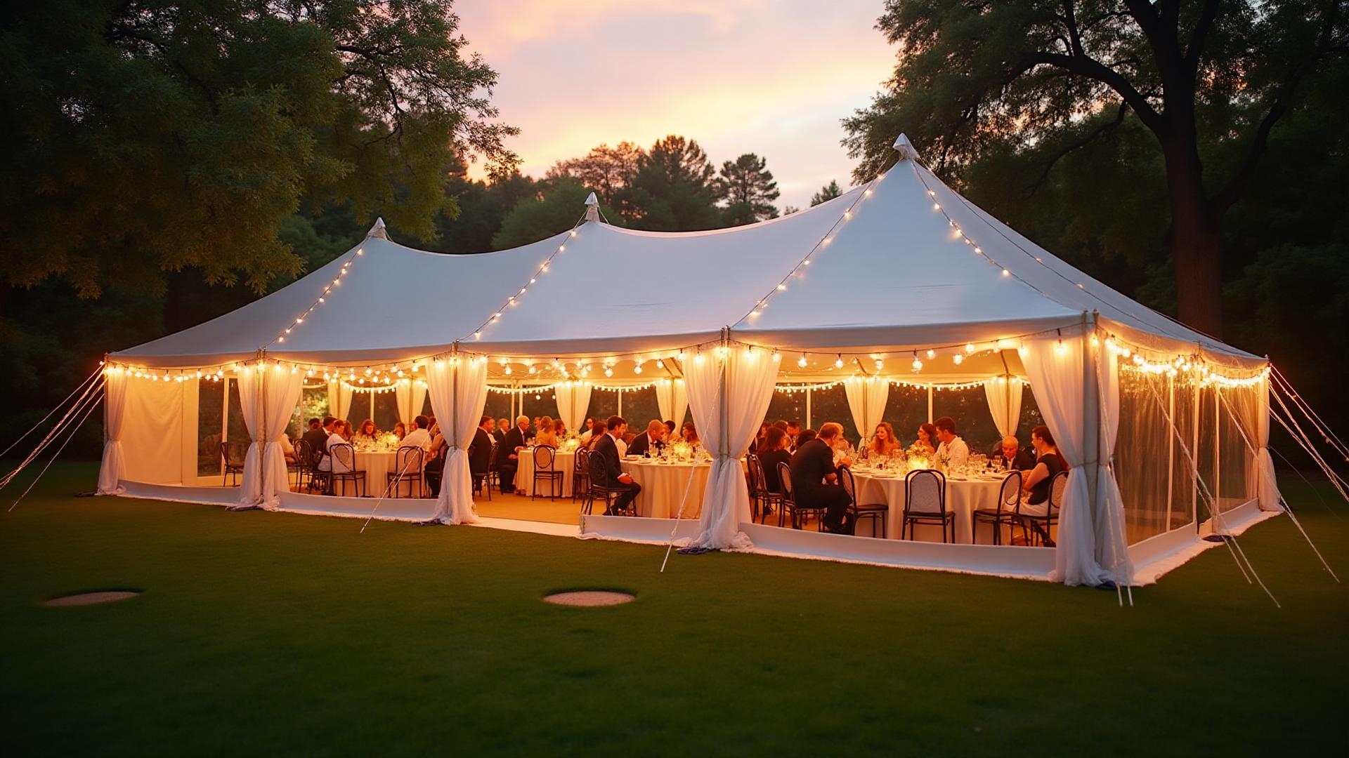Beautiful tent setup for event rentals
